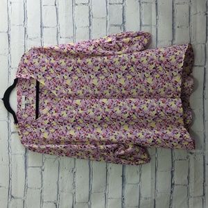 Chaus New York Lavender Floral Blouse Top Women's Size XL